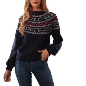 Do + Be Embroidered Crew Neck Long Sleeve Sweater